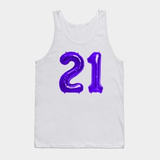 Purple 21st Birthday Metallic Helium Balloons Numbers Tank Top